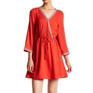 BB Dakota | Klea Embroidered Surplice Dress